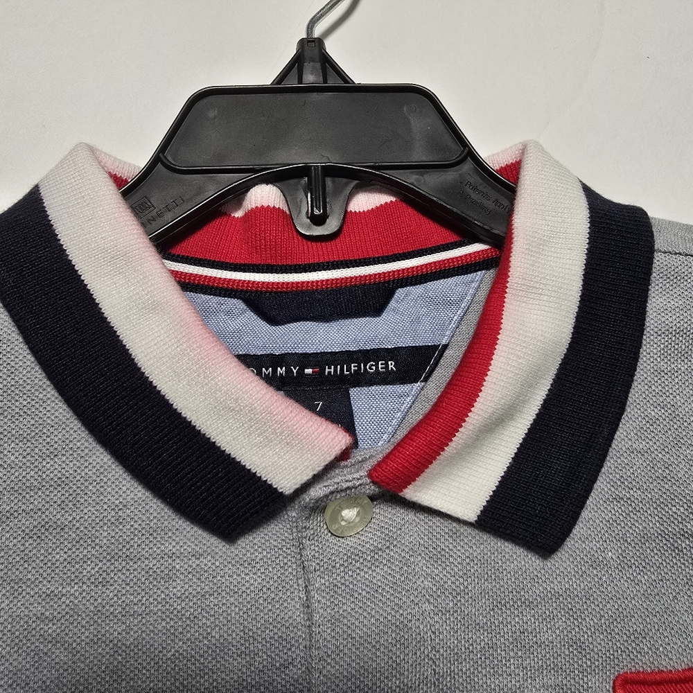 Boys Size 7 Tommy Hilfiger Polo Shirts Bundle - White, Blue, Gray - Picture 14 of 16